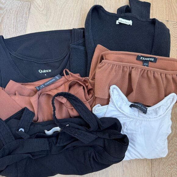 Style Bundle Abercrombie Quince Express Tip Bodysuit Black Brown Size Small - Picture 1 of 9